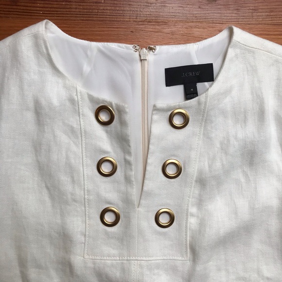 J. Crew Cream Linen Shift Dress, EUC, 4 - Picture 5 of 16